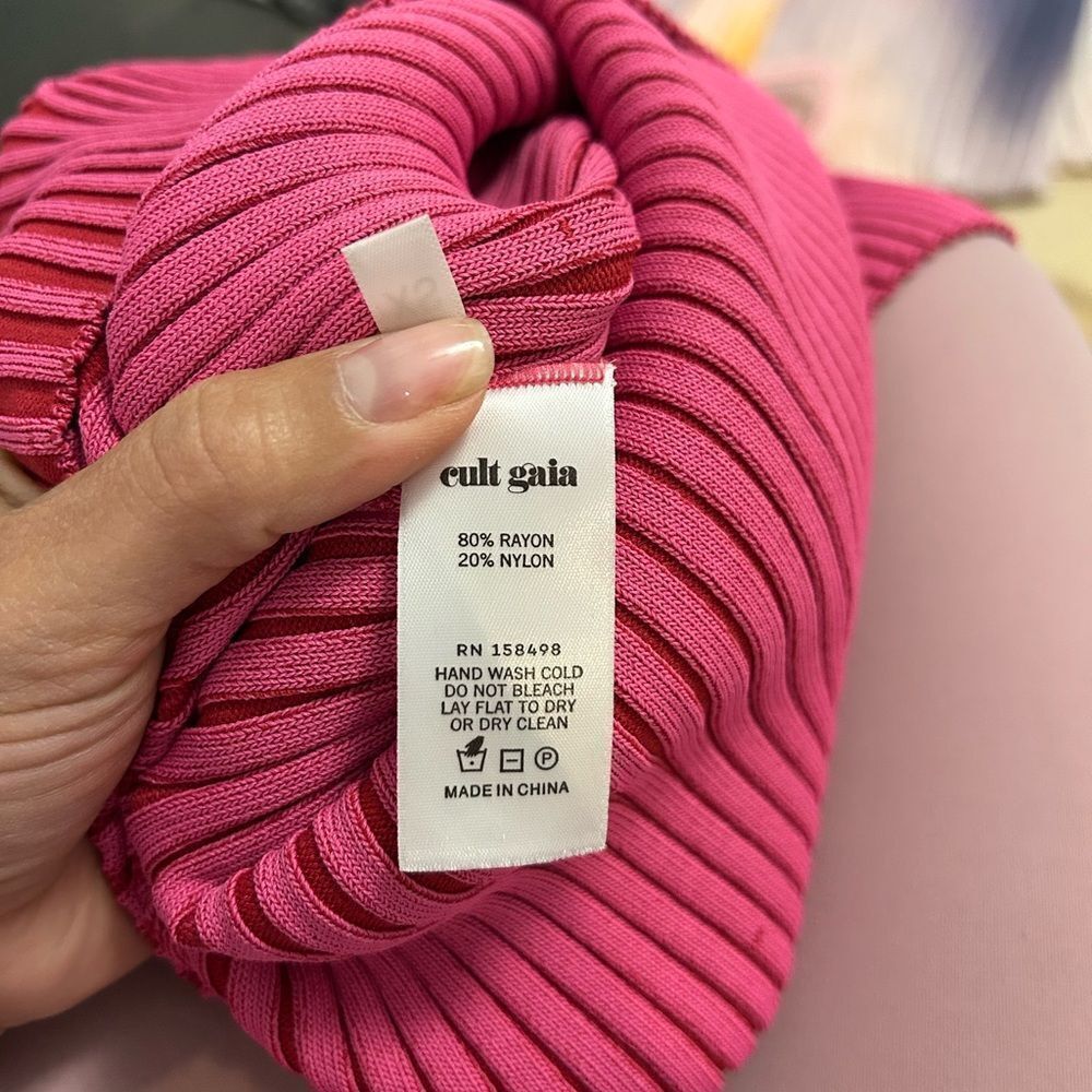 Cult Gaia Fuchsia Knit Maxi Dress - Picture 4 of 6